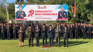Polres Jembrana Gelar Upacara Bertema “Polri Untuk Masyarakat” di HUT Bayangkara Ke-79
