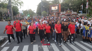 HUT Kota Negara Ke -130, Pemkab Jembrana Gelar Fun Walk dan Germakin