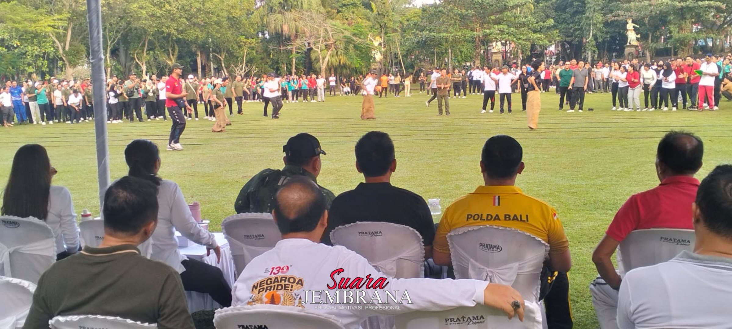 Wakapolres Jembrana Ikuti Olahraga Tri Kreasi Bersama OPD dan Kecamatan se-Kabupaten Jembrana