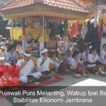 Hadiri Pujawali Pura Melanting, Wabup Ipat Berharap Stabilitas Ekonomi Jembrana