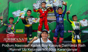 Podium Nasional! Kadek Boy Kanaya Darmanta Raih Runner Up Kejurnas MX 50cc Karanganyar