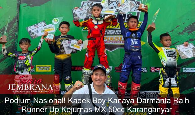 Podium Nasional! Kadek Boy Kanaya Darmanta Raih Runner Up Kejurnas MX 50cc Karanganyar