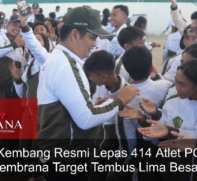 Bupati Kembang, Resmi Lepas 414 Atlet PORJAR Jembrana Target Tembus Lima Besar