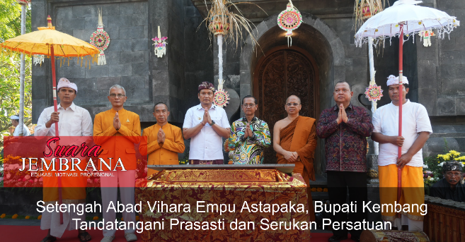 Setengah Abad Vihara Empu Astapaka, Bupati Tandatangani Prasasti dan Serukan Persatuan