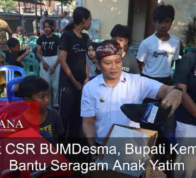 Lewat CSR BUMDesma, Bupati Kembang Bantu Seragam Anak Yatim