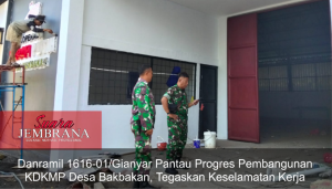 Danramil 1616-01/Gianyar Pantau Progres Pembangunan KDKMP Desa Bakbakan, Tegaskan Keselamatan Kerja