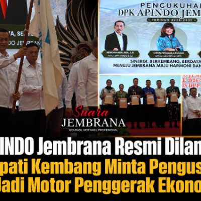 APINDO Jembrana Resmi Dilantik, Bupati Kembang Minta Pengusaha Jadi Motor Penggerak Ekonomi