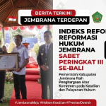 Indeks Reformasi Hukum Jembrana Sabet Peringkat III se-Bali