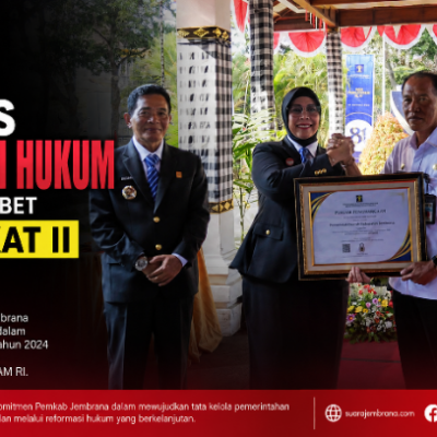 Indeks Reformasi Hukum Jembrana Sabet Peringkat II se-Bali