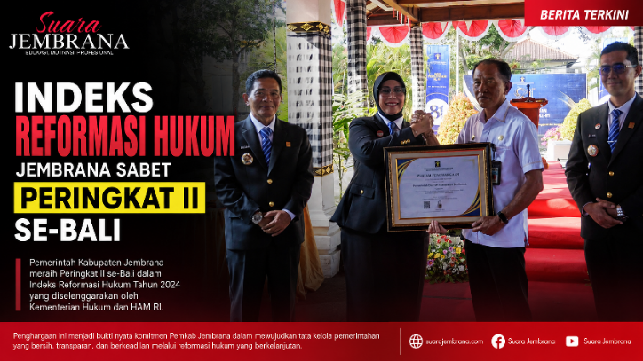 Indeks Reformasi Hukum Jembrana Sabet Peringkat II se-Bali