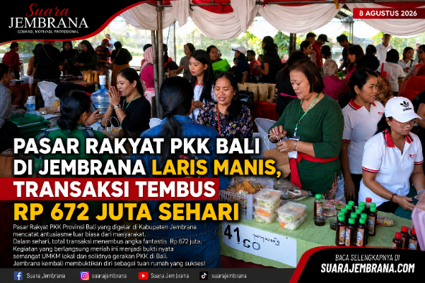 Pasar Rakyat PKK Bali di Jembrana Laris Manis, Transaksi Tembus Rp.672 Juta Sehari
