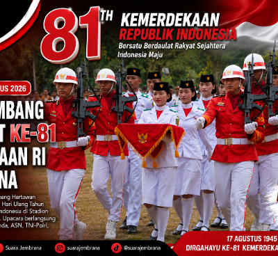 Bupati Kembang Pimpin HUT ke-81 Kemerdekaan RI di Jembrana