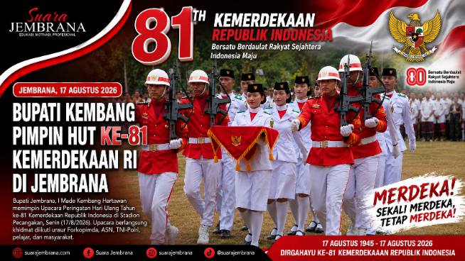 Bupati Kembang Pimpin HUT ke-81 Kemerdekaan RI di Jembrana