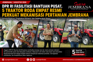 DPR RI Fasilitasi Bantuan Pusat, 5 Traktor Roda Empat Resmi Perkuat Mekanisasi Pertanian Jembrana