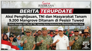 Aksi Penghijauan, TNI dan Masyarakat Tanam 9.200 Mangrove Ditanam di Pesisir Tuwed