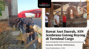 Rawat Aset Daerah, ASN Jembrana Gotong Royong di Terminal Cargo