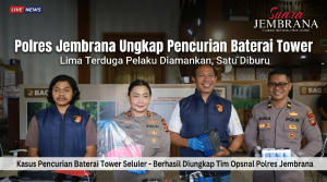 Polres Jembrana Ungkap Pencurian Baterai Tower, Lima Terduga Pelaku Diamankan, Satu Diburu