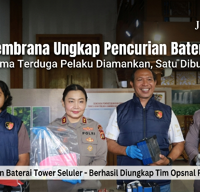 Polres Jembrana Ungkap Pencurian Baterai Tower, Lima Terduga Pelaku Diamankan, Satu Diburu