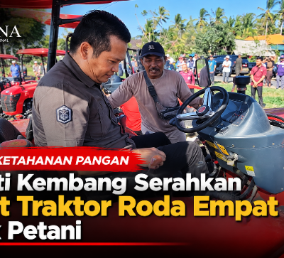 Dukung Ketahanan Pangan, Bupati Kembang Serahkan 4 Unit Traktor Roda Empat untuk Petani