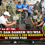 HUT ke-81 TNI, Bupati dan Danrem 163/WSA Pimpin Penanaman 9.200 Mangrove di Tuwed Park
