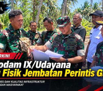 Tim Kodam IX/Udayana Tinjau Fisik Jembatan Perintis Garuda