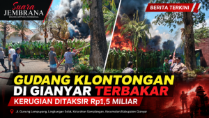 Gudang Klontongan di Gianyar Terbakar, Kerugian Ditaksir Rp1,5 Miliar