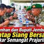 Menhan dan Bupati Jembrana Santap Siang Bersama, Bakar Semangat Prajurit TNI